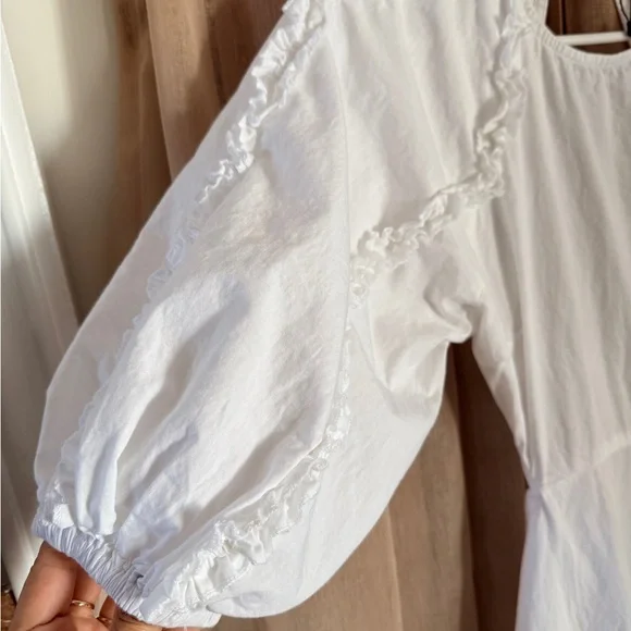 Boohoo Romantic White Tiered Balloon Sleeve Maxi Dress - Picture 3 of 9